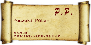 Peszeki Péter névjegykártya