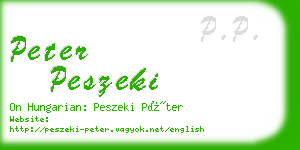 peter peszeki business card